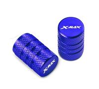 Ventileinsatzkappen Aluminium Motorrad Zubehör Rad Reifen Ventil Stem Caps Abdeckungen Für Yamaha Xmax 125 250 300 400 X-MAX X MAX(Blu)