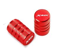 Ventileinsatzkappen Aluminium Motorrad Zubehör Rad Reifen Ventil Stem Caps Abdeckungen Für Yamaha Xmax 125 250 300 400 X-MAX X MAX(Rosso)
