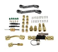 Ventilkerneinbau- Und Ausbauset Für Klimaanlagen, Vakuumfestes Werkzeug Mit Doppel-Schlüssel, Kompatibel Mit R22 R12 R407C R410A R404A R32 Kältemittel, 4-in-1 Wartungskit Für HVAC Reparaturen