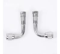 Ventilverlängerung 90 Grad Winkelventil aus Metall für Auto & Motorrad - Robuster Reifenventil Adapter mit Dichtung - Einfache Luftdruckprüfung - 2 Stück Silber