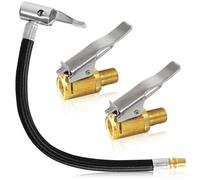Ventilverlängerung Autoventil Set, 23.5cm Reifenfüller Schlauch mit 2 Stück 8mm Autoventil Adapter, Autoventil Verlängerung, Messing Autoventil Hebelstecker für Auto, Fahrrad, Motorrad, Kompressor