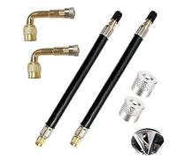 Ventilverlängerung Autoventil Set, 90 Grad Winkel Universal Messing Ventiladapter für Auto, Motorrad, LKW & Fahrrad, Robuste Reifenventilverlängerung zur einfachen Luftdruckprüfung und Befüllung