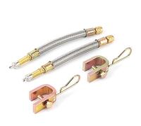 Ventilverlängerung LKW 2 Stücke 150 mm Reifenventilverlängerung mit 2 Eisenklemme Edelstahl Autoventil Reifen Flexibel Ventil Extender Verbindungsstück für Auto LKW Wohnmobil Anhänger Wohnmobil