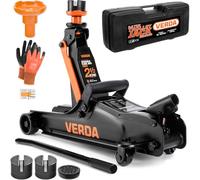 Verda Hydraulischer Wagenheber 2,5T 85-365 mm, 3X Gummiauflage, Koffer, Montagehandschuhe Autoheber Rangierwagenheber Reifenwechsel PKW Geländewagen Wohnmobil