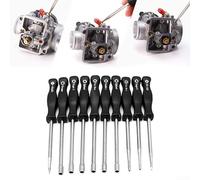 Vergaser-Einstellwerkzeug-Set, 10 Stück, Edelstahl, Vergaser-Einstellschlüssel mit Kunststoffgriff für Motorrad, Vergaser, Tuning-Schraubendreher, passend für Heimwerker Mechaniker