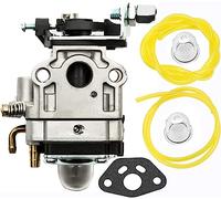 Vergaser für Motorsense 22cc 26cc 33cc 34cc 36cc, Carbu-Set mit Dichtung und Schlauch, 11mm Vergaser Kraftstoff Motor Ersatz Hecke 2-Takt Trimmer Freischneider Kettensäge