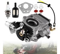 Vergaser für Motorsense 52 cc 49 cc 43 cc, Vergaser Motorsense Set mit Dichtung Pumpe starten, Schlauch, Ventil, Zündkerze und Benzinfilter, Passend für Eine Vielzahl von Rasenmähern, Freischneidern