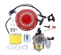 Vergaser Kit Ersatz mit Luftfilter Seilzugstarter Zündspule Rückstoßstarter Zündkerze Düse Dichtungen Startschalter Starter Filter Kraftstoffleitung für Honda GX340 GX390 GX 340 GX 390 11HP 13HP Motor