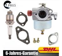 Vergaser mit Dichtung Zündkerze für Tecumseh Rasenmäher Motor 632795A TVS90 DE