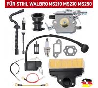 Vergaser Satz Zündspule Zündkerze Für STIHL Walbro MS210 MS230 MS250 021 023 025
