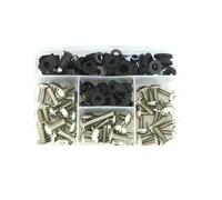 Verkleidungsschrauben Verkleidungsschrauben Für Motorrad-Windschutzscheibe Für Suzuki GSX-R 750 (1988-1991) Komplettes Set Mit Schrauben, Stahlclips Und Abdeckungen Muttern Karosserie(Silber)