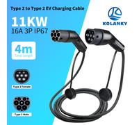 Verlängerung Für Ladekabel Elektrofahrzeug Typ 2 11kW 16A 3Phase 4M Hybrid & EV