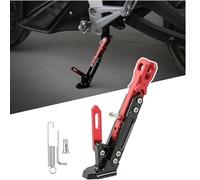 Verstellbarer Motorrad Seitenständer für Kawasaki Ninja 250 300 650 1000 ER6F Ninja650 ZX6R ZX10R, Motorrad Stativ Seitenhalterung Zubehör Rutschfestem Breitem Standfuß,A Red