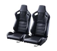 VEVOR 2 Rennsitz Rennstuhl PVC-Leder Q235B Schieber Cockpit Schwarz Verstellbar