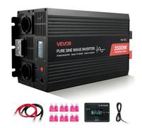 VEVOR 3500 W Wechselrichter, 12 V DC auf 230 V AC, reiner Sinus-Wechselrichter, Solar-Autoladegerät-Konverter mit LCD-Display, Fernbedienung, USB-Anschluss, 2 AC-Steckdosen, Typ-C-Anschluss
