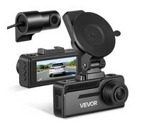 VEVOR 4K Dashcam Auto Vorne und Hinten, 1080p Dual-Autokamera mit Integriertem GPS G-Sensor und Speicherkarte (32 GB) 3,18 Zoll Bildschirm 129° + 125° Weitwinkel Loop-Aufnahme Parkmodus, Schwarz