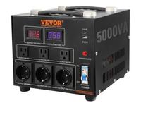 VEVOR 5000VA Spannungswandler Transformator AC 110V⇋220V Transformer Wandler 3x US NEMA 5-15R 3-polige / 3x europäische Shucko-Ausgangssteckdosen, 1x 5V-USB-Anschluss und 1x Typ-C-Buchse