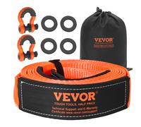 VEVOR Abschleppgurt-Bergeset, 16329 kg, Abschleppseil mit Aufbewahrungstasche & 19 mm D-Ring-Schäkel, Notfall-Hochleistungsgurt für SUVs, Pickups, LKWs, Boote, Geländefahrzeuge, 76,2 mm x 6,1 m