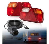 VEVOR Anhängerlichter Anhängerleuchten 2 Stk. mit 6 Modi (Bremslicht/Blinker/Rücklicht/Kennzeichen/Rückfahrscheinwerfer/Nebelscheinwerfer), Anhängerbeleuchtungsset mit Kabelbaum für Lkw