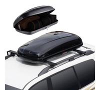 VEVOR Auto Dachbox Dachkoffer Aufbewahrungsbox 220 L, ABS-Hartschalen Dachgepäckträger Aufbewahrungsbox mit beidseitiger Öffnung und 2 verstärkten Gurten, Gepäckaufbewahrungsbox für SUVs Schwarz
