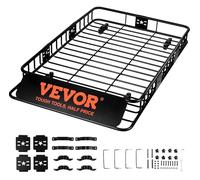 VEVOR Dachgepäckträger Korb Auto Dachkorb Universal 1630 x 990 x 152 mm, Dachgepäckträger Wanne 90,7 kg Tragfähigkeit Relingträger Fracht Gepäckablage Schwarz für Camping, Grillen, Autoreisen