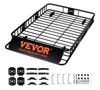VEVOR Dachgepäckträger Korb Auto Dachkorb Universal 1630 x 990 x 152 mm, Dachgepäckträger Wanne 90 kg Tragfähigkeit Relingträger Fracht Gepäckablage Schwarz für Camping, Grillen, Autoreisen