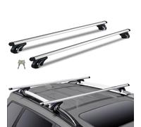 VEVOR Universal-Dachträger-Querträger, 132 cm (52 Zoll) Aluminium-Dachträger-Querträger, passend für erhöhte Seitenschiene mit Lücke, 90 kg Tragkraft, verstellbare Querträger mit Schlössern