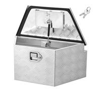 VEVOR Deichselbox Truckbox 1660 x 330 x 305 mm aus Aluminium, 50 kg Belastbare Werkzeugaufbewahrungsbox mit Schloss & Schlüsseln, Anhängerbox für Pickup-Ladeflächen RV SUVs Geländewagen, Silber