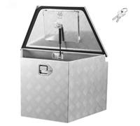 VEVOR Deichselbox Truckbox 737 x 410 x 457 mm aus Aluminium, 50 kg Belastbare Werkzeugaufbewahrungsbox mit Schloss & Schlüsseln, Anhängerbox für Pickup-Ladeflächen Wohnmobile SUVs Geländewagen, Silber