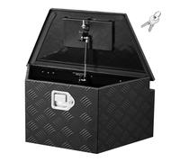 VEVOR Deichselbox Truckbox 660 x 330 x 305 mm aus Aluminium, 50 kg Belastbare Werkzeugaufbewahrungsbox mit Schloss & Schlüsseln, Anhängerbox für Pickup-Ladeflächen RV SUVs Geländewagen, Schwarz
