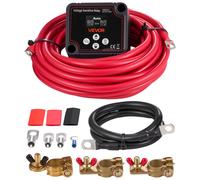 VEVOR Doppelbatterie Trennrelais Trennschalter mit Voltmeter 12V 140A 6m 6AWG