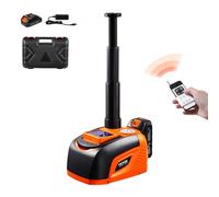 VEVOR elektrischer Wagenheber verstellbarer tragbarer Scherenwagenheber mit hoher Tragkraft (5 t), Reifenwechselersatz mit LED-Licht & Fernbedienung, Wagenheber-Set für Limousine SUV Lkw Orange