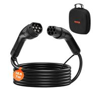 VEVOR EV Ladekabel, 16 A, 7 m, max. 11 kW, Verlängerungskabel, kompatibel mit Typ-2-Ladegeräten für Elektrofahrzeuge, 3-Phasen-Wechselstrom, 480 V, 50 Hz, IP65, Autoladekabel mit Tragetasche