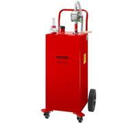 VEVOR Fuel Caddy 35 Gallonen, Gasspeichertank auf 4 Rädern, mit manueller Umfüllpumpe, Benzin-Diesel-Kraftstoffbehälter für Autos, Rasenmäher, Geländefahrzeuge, Boote und mehr, Rot