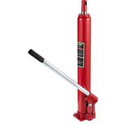 VEVOR Hydraulischer langer Rammheber, 4 t Tragfähigkeit, mit Einzelkolbenpumpe und flacher Basis, manueller Hubarbeitsbühnenheber mit Griff, für Garagen-/Ladenkräne, Motorhebevorrichtung, rot