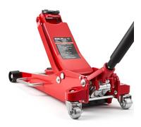 VEVOR Hydraulischer Rangierwagenheber 3 t Tragkraft, Flacher Wagenheber aus Aluminium mit Doppelkolben-Schnellhubpumpe, Autoheber für Sportwagen SUVs Pickups, 85-515 mm Hubbereich, Rot