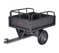 VEVOR Kippanhänger, 226,79 kg Fassungsvermögen, ATV-UTV-Transportanhänger 142x76x70 cm, Kippwagen mit 35,56 cm Reifen, Handzug oder Fußpedal, Hofanhänger für Rasenmähertraktoren