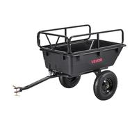 VEVOR Kippanhänger, 226,8 kg, ATV-UTV-Transportanhänger, Kippwagen zum Hinterherziehen mit 40,64 cm Reifen, Handzug oder Fußpedal, Hochleistungs-Hofanhänger für Rasenmäher, Traktor, Gartenabfälle