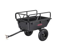 VEVOR Kippanhänger, 226,8 kg, ATV-UTV-Transportanhänger, Kippwagen zum Hinterherziehen mit 40,64 cm Reifen, Handzug oder Fußpedal, Hochleistungs-Hofanhänger für Rasenmäher, Traktor, Gartenabfälle