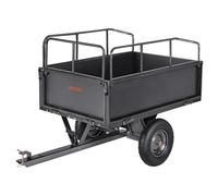 VEVOR Kippanhänger, 272 kg Fassungsvermögen, ATV-UTV-Transportanhänger, Kippwagen zum Hinterherziehen mit 40,64 cm Reifen, Handzug oder Fußpedal, Hofanhänger für Rasenmähertraktoren