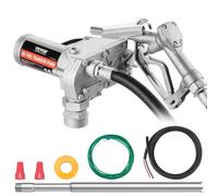 VEVOR Kraftstoff Umfüllpumpe, 12 V DC, 15 GPM, 1/5 PS, elektrische Dieselpumpe mit Zahnradgetriebe und automatischer Kraftstoffdüse, langer Einlass- & Auslassschlauch für Benzin, Diesel, Kerosin