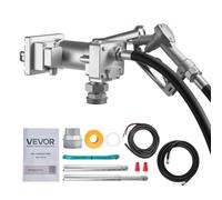 VEVOR Kraftstoffpumpe, 12 V DC, 57 L/min, Dieselpumpen-Set aus Gusseisen, mit manueller Absperrdüse, Förderschlauch, Überhitzungsschutz, 1/3 PS, explosionsgeschützt, für Benzin, Diesel & Kerosin