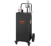 VEVOR Kraftstofftrolley 35 Gallonen Gaskraftstofftankbehälter 106 x 53 x 53 cm mit manueller Transferpumpe Benzin-Diesel-Kraftstoffbehälter für Autos Rasenmäher Geländefahrzeuge Boote Schwarz