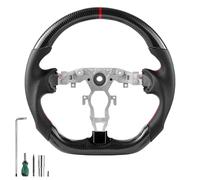 VEVOR Lenkrad für Nissan 370Z (2008-2020), Volant aus Kohlefaser D-förmig, unten abgeflacht, Ledergriff mit rutschfester Oberfläche & präziser Naht, Ersatzteil für Nissan 370Z, Schwarz