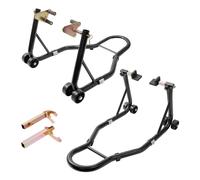 VEVOR Motorrad Ständer Set Montageständer Hinten & Vorn 0,39 t Belastbar, U-Type + L-Type + Doppelgabelköpfe, 225-350 mm / 230-330 mm / 165-240 mm Rollbarer Montageständer Montagelift Montageheber