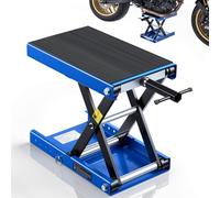 VEVOR Motorradheber 499 kg Tragkraft Motorradhebebühne mit Breiter Auflagefläche Sicherheitsbolzen 95-340 mm Höhenverstellbar Scherenheber aus Stahl für Straßenmotorräder Cruiser Schwarz Blau
