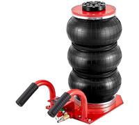 VEVOR Pneumatischer Wagenheber Triple Bag Air Jack 3 t, Dreifachbeutel-Luftheber 140-450 mm Hubhöhe Airbag-Luftwagenheber, 5 Minuten Hub Luftheber mit kurzem Griff, Wagenheber Rot Arbeitssparend
