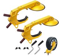VEVOR Radschloss Autokralle 2 Stk.Reifenschloss, Passend für 160-380 mm Raddurchmesser Anti-Diebstahl, Anhänger-Radkralle mit 30 cm Saugnapf, Parkkralle für Autos, Lkw, SUVs, Camper, Boote Gelb