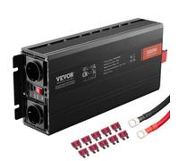 VEVOR Sinus-Wechselrichter 3000 W DC 12 V AC 230 V LCD-Display Wechselrichter mit 3 AC-Steckdosen 2 USB-Anschlüssen 1 Typ-C-Anschluss 10 Ersatzsicherungen für große Haushaltsgeräte
