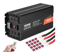 VEVOR Sinus-Wechselrichter 5000 W DC 12 V auf AC 230 V Wechselrichter mit 2 AC-Steckdosen 2 USB-Anschlüssen 1 Typ-C-Anschluss LCD-Display und Fernbedienung für Haushaltsgeräte mit hoher Belastung